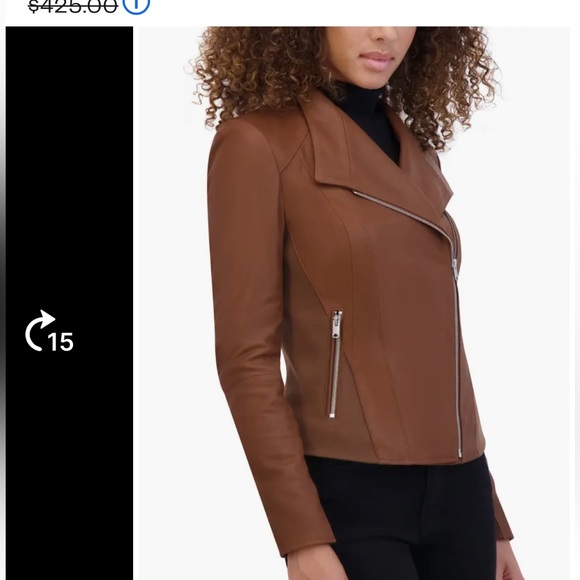 MARC New York ANDREW MARC Leather Moto Jacket with Knit Panels